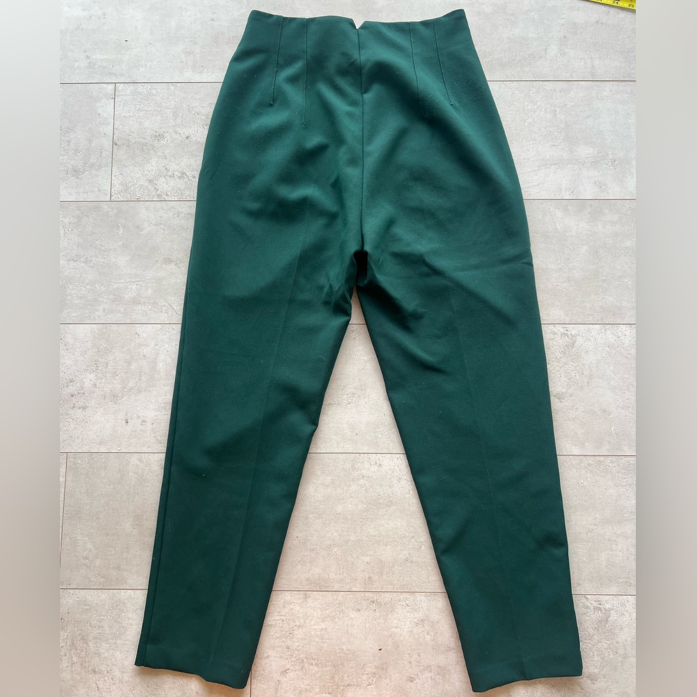 ZARA | HIGH WAIST PANTS TROUSERS DARK GREEN